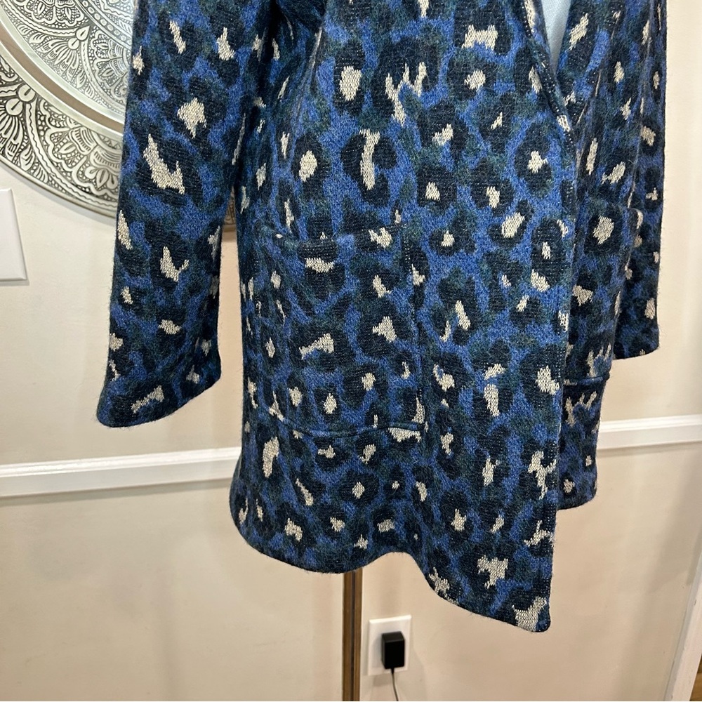 Villagallo blue heavy outer cardigan with pockets - Size 42 / US 8 / M - Picture 8 of 14